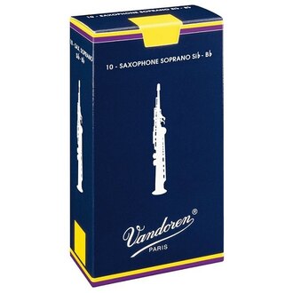 Vandoren Traditional Soprano Saxophone Reed 1.0-Strength 10-Pack