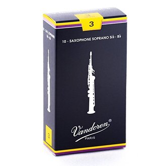 Vandoren Traditional Soprano Saxophone Reed 3.0-Strength 10-Pack