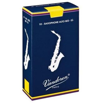 Vandoren Traditional Alto Saxophone Reed 1.0-Strength 10-Pack