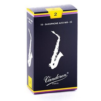 Vandoren Traditional Alto Saxophone Reed 2.0-Strength 10-Pack