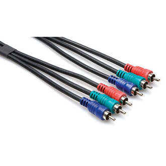 Hosa VCC301 Component Video Cable, Triple RCA to Same, 1 m