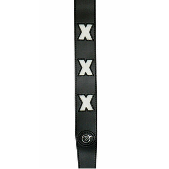 Vorson VLT408 Black Leather Guitar Strap with X-Design Cutouts