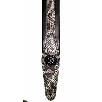 Vorson VY114 Black & Snake Skin Pattern Padded Leather Guitar Strap