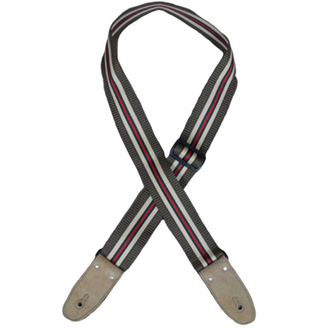 Colonial Leather Brown Striped Webbing Guitar Strap