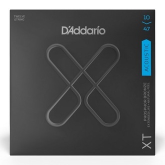 D'Addario XT Extended Life -12 Acoustic Phosphor Bronze 12-String Set Light 10-47