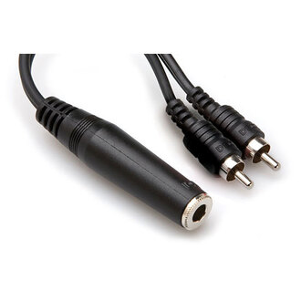 Hosa YPR131 Y Cable, 1/4 in TSF to Dual RCA
