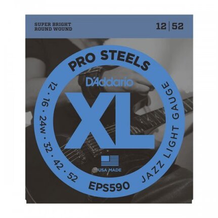 D'Addario EPS590 ProSteels Electric Guitar Strings, Jazz Light, 12-52