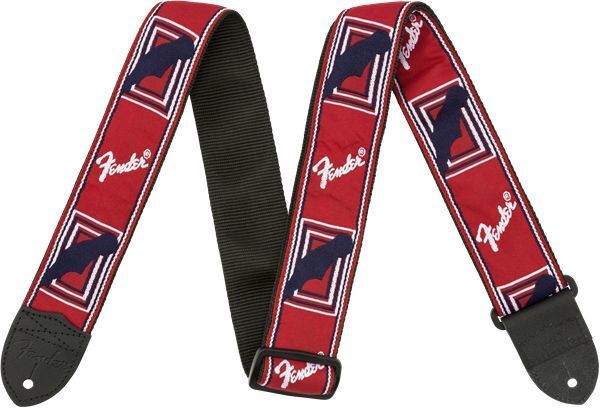 Fender 2" Monogrammed Strap, Red/white/blue For Guitar