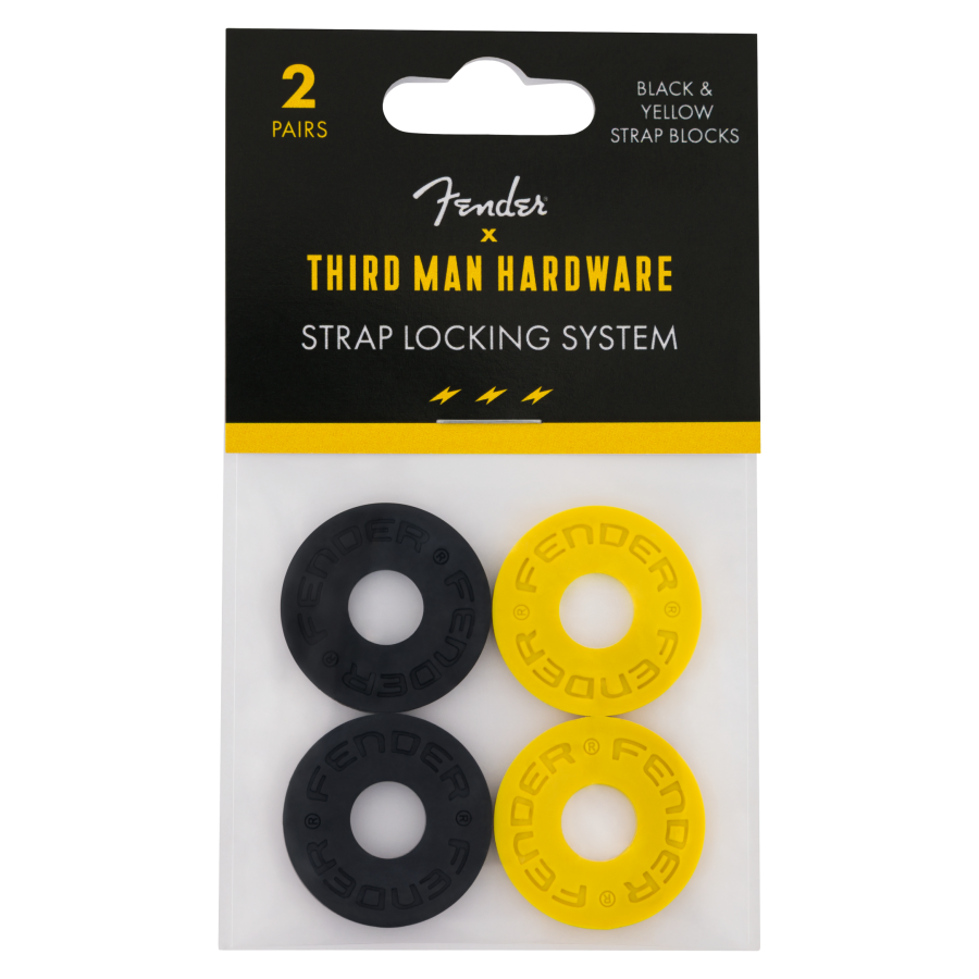 Fender Strap Blocks Third Man Records, 2 x Black and 2 x Yellow