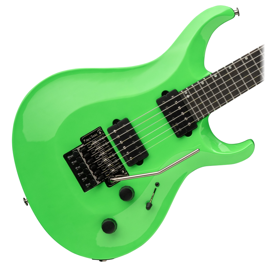 PRS Tekton "Floyd" Electric Guitar, black satin neck - Neon Green