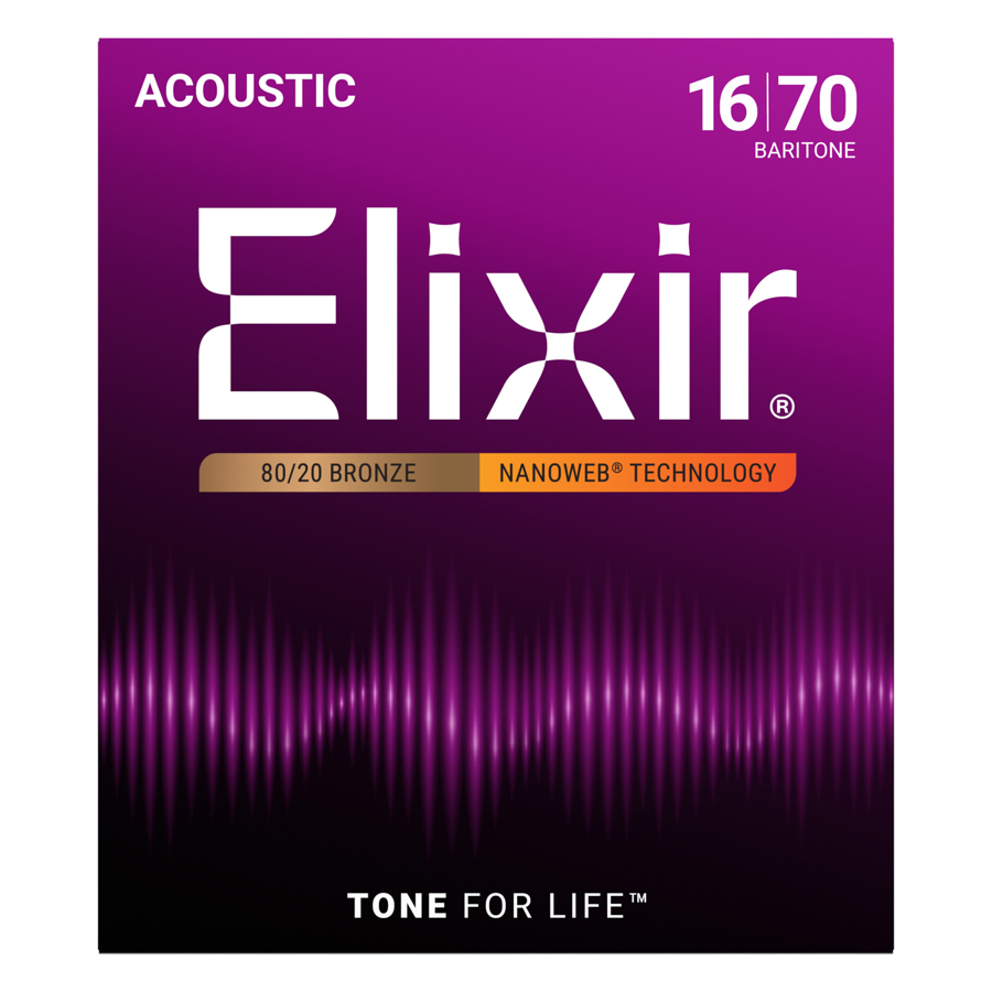 Elixir 11306 Acoustic Nw Baritone 6 String Set 016-070