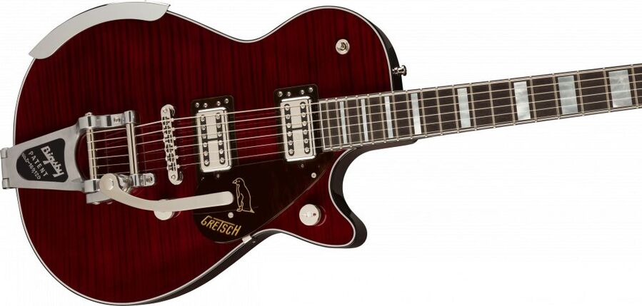 Gretsch G6134TFM-nh Nigel Hendroff Signature Penguin, Ebony Fingerboard, Dark Cherry Metallic Flame