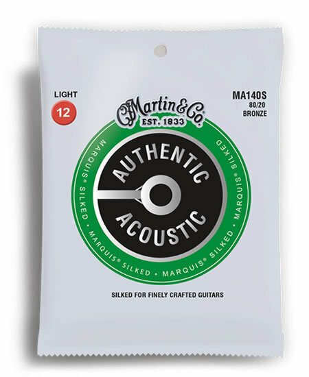 Martin MA140S Authentic Acoustic Marquis Silked 80/20 Bronze Light Guitar String Set (12-54)