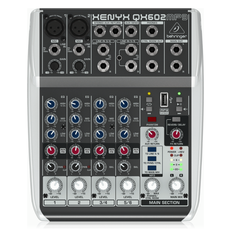 Behringer Xenyx QX602MP3 Mixer Unpowered