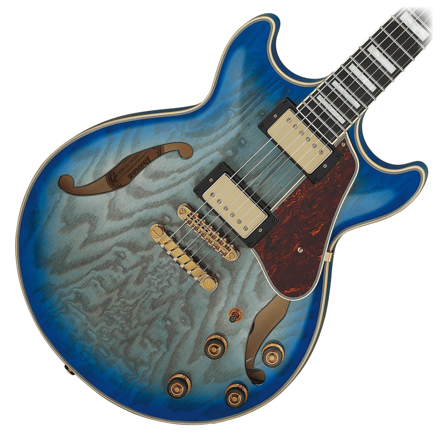 Ibanez AM93QA-JBB Semi Hollowbody Guitar - Jet Blue Burst
