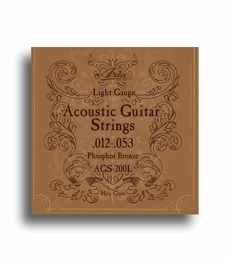 Aria AGS200L Phosphor Bronze Light Gauge Guitar String Set (12-53)