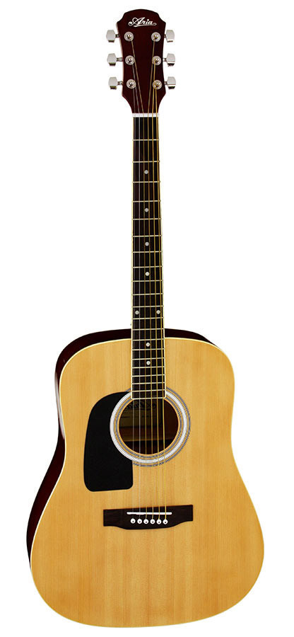 Aria ARAW15LN AW-15 Left-Handed Dreadnought Acoustic Guitar in Natural