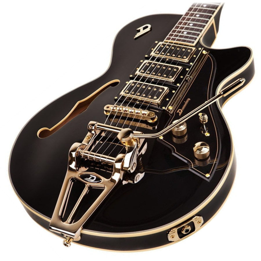 Duesenberg Starplayer TV Semi-Hollow Custom 3 Pickup - Black