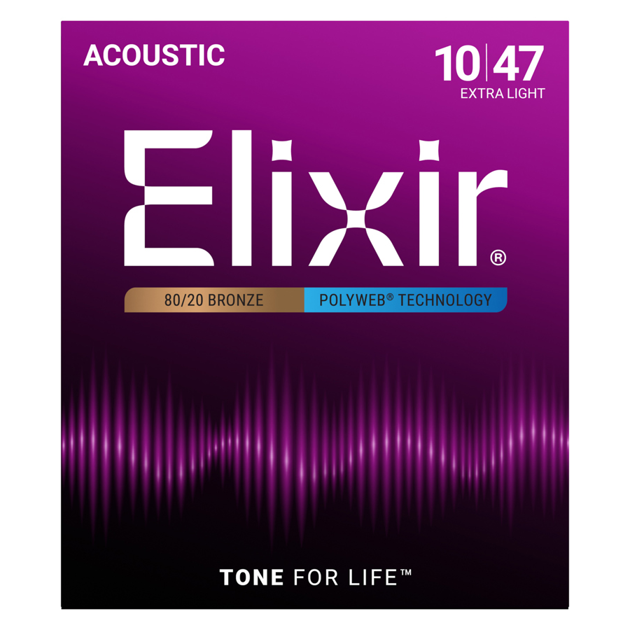 Elixir 11000 Polyweb 80/20 Bronze Acoustic Guitar 6-String Set Extra Light 10 - 47
