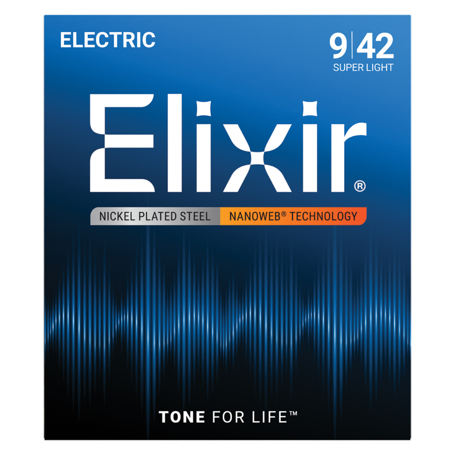 Elixir 12002 Nanoweb Electric Guitar 6-String Set Super Light 9-42