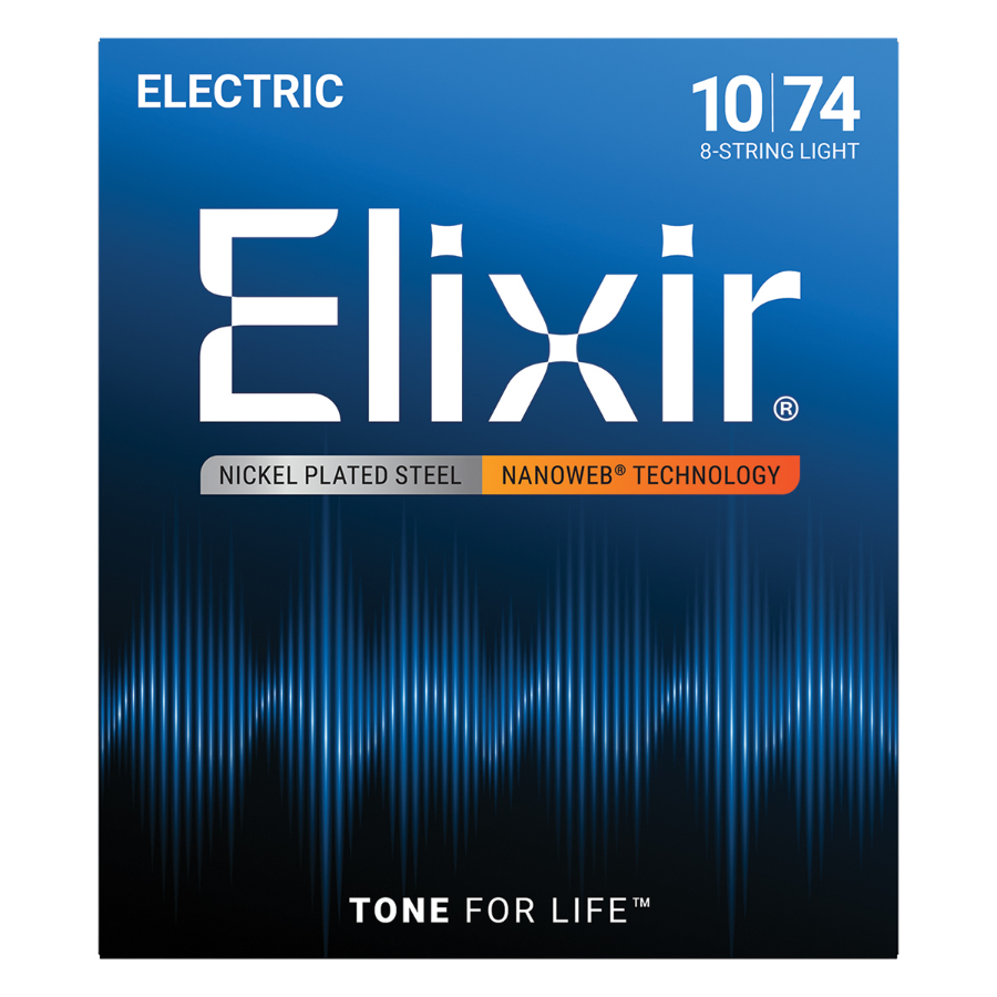 Elixir Nanoweb Electric Guitar 8-String Set Light 10-74