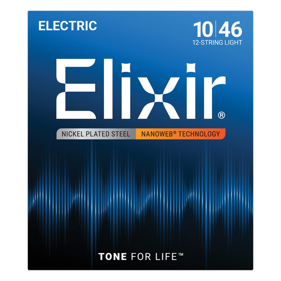 Elixir 12450 Nanoweb Electric Guitar 12-String Set Light 10-46