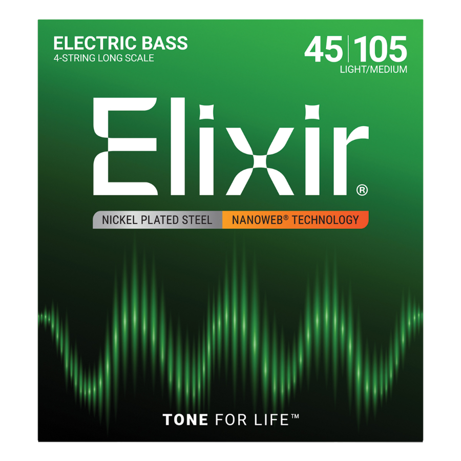 Elixir 14077 Nanoweb Bass Medium 45-105 4-String Set