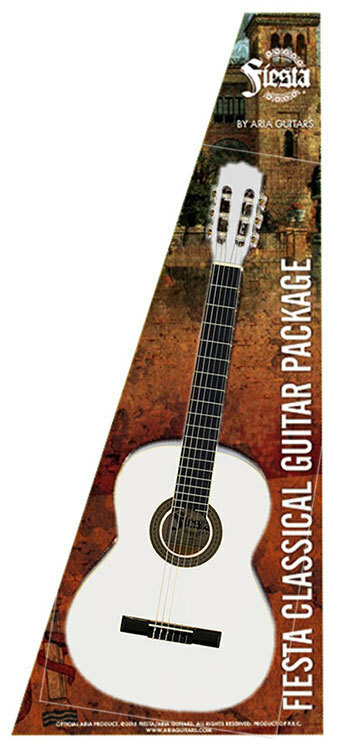 Aria FPK200WH Fiesta Classical Nylon-String Guitar Pack White