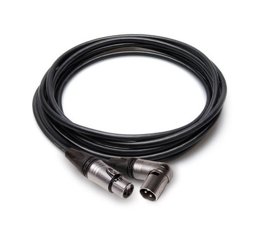 Hosa MXX015SR Camcorder Microphone Cable, Neutrik XLR3F to Rightangle XLR3M, 15 FT