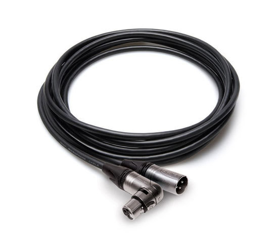 Hosa MXX025RS Camcorder Microphone Cable, Neutrik Rightangle XLR3F to XLR3M, 25 FT