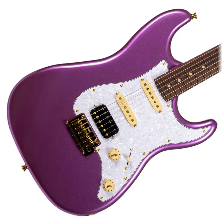 Jet Guitars JS-480-VI-G Electric guitar, Gold Hardware - Violet