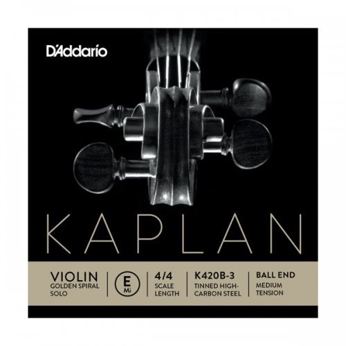 D'Addario Kaplan Golden Spiral Solo Violin Single E String, 4/4 Scale, Medium Tension