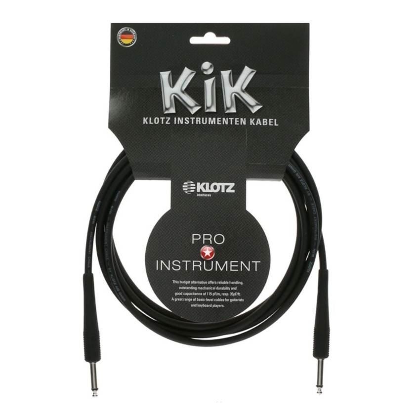 Guitar 9m (30ft) Kik Instrument Cable-Black-Klotz Gold