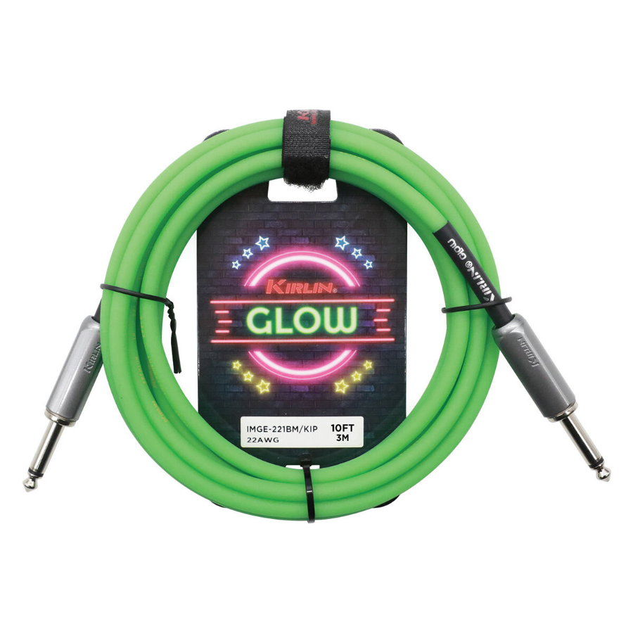 Kirlin 10ft Glow Guitar Cable Green