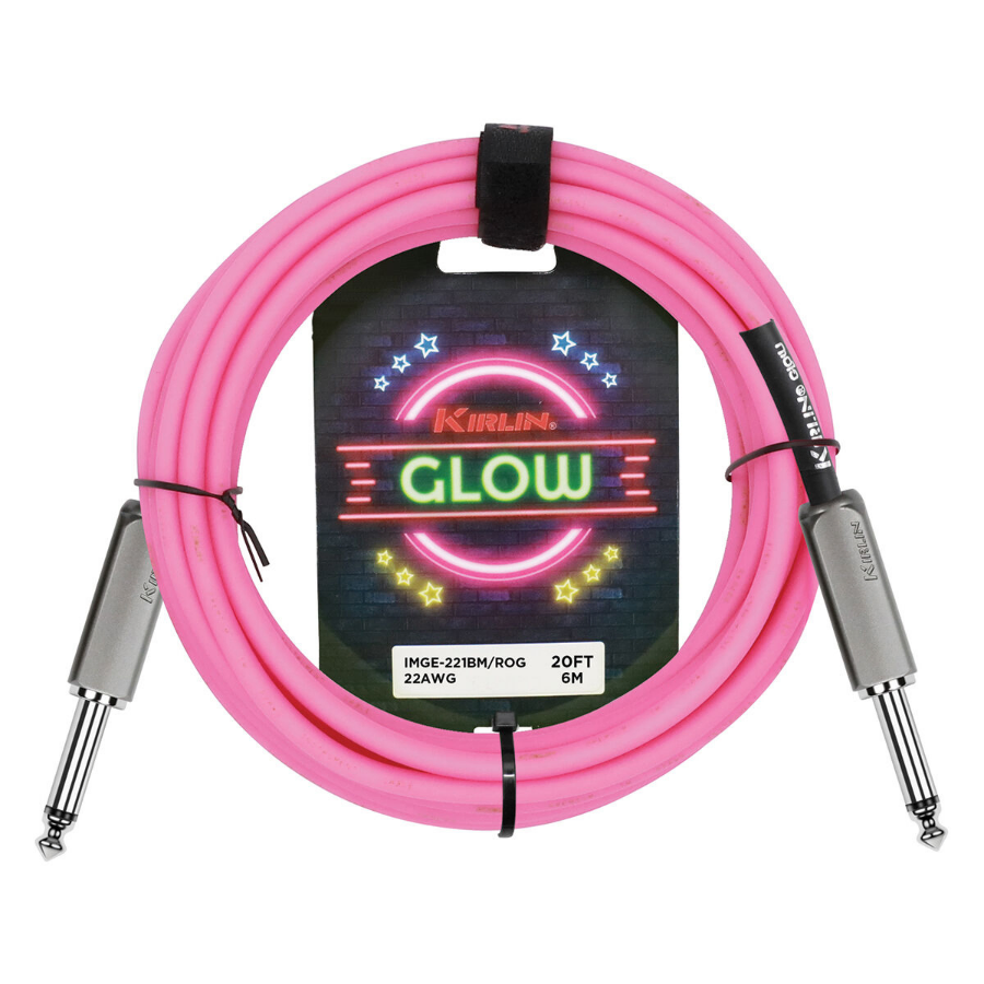 Kirlin 20ft Glow Guitar Cable Pink