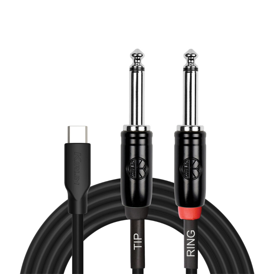 Kirlin 6ft USB C to 2 x 1/4 Mono Tip Ring
