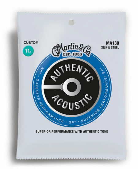 Martin MA130 Authentic Acoustic SP Silk and Steel Custom Guitar String Set (11.5-47)