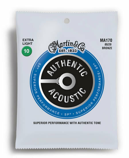Martin MA170 Authentic Acoustic SP 80/20 Bronze Extra Light Guitar String Set (10-47)