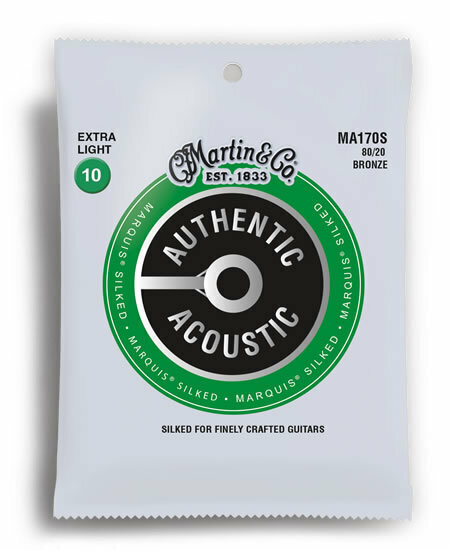 Martin MA170S Authentic Acoustic Marquis Silked 80/20 Bronze Extra Light Guitar String Set (10-47)