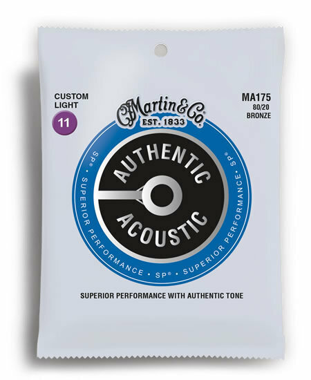 Martin MA175 Authentic Acoustic SP 80/20 Bronze Custom Light Guitar String Set (11-52)