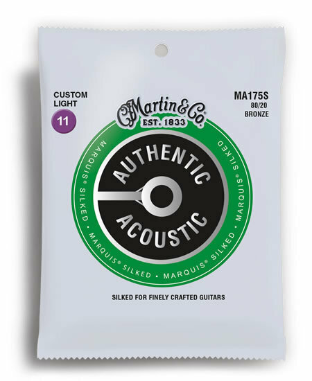 Martin MA175S Authentic Acoustic Marquis Silked 80/20 Bronze Custom Light Guitar String Set (11-52)