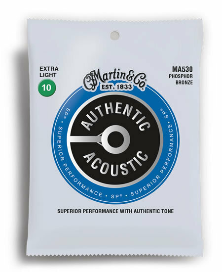 Martin MA530 Authentic Acoustic SP 92/8 Phosphor Bronze Extra Light Guitar String Set (10-47)