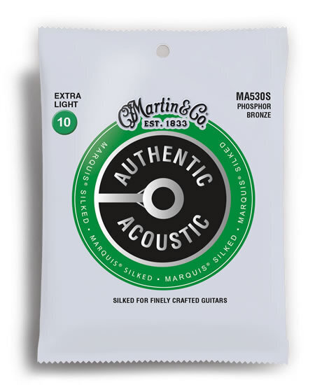 Martin MA530S Authentic Acoustic Marquis Silked 92/8 Phosphor Bronze Extra Light Guitar String Set (10-47)