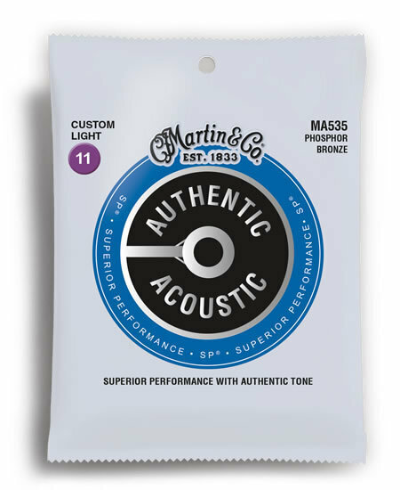 Martin MA535 Authentic Acoustic SP 92/8 Phosphor Bronze Custom Light Guitar String Set (11-52)