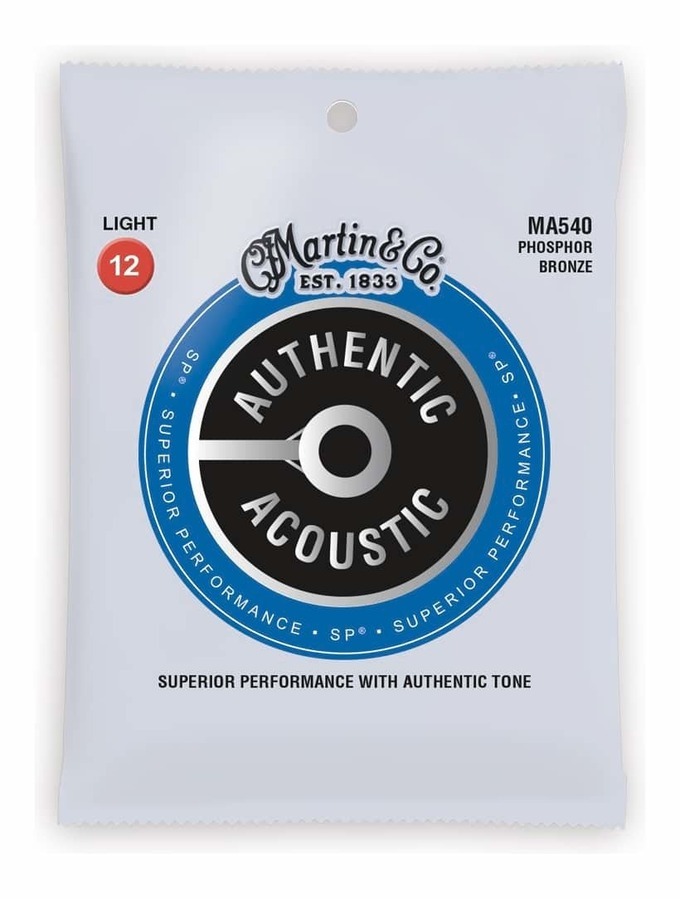 Martin MA540 Authentic Acoustic SP 92/8 Phosphor Bronze Light Guitar String Set (12-54)
