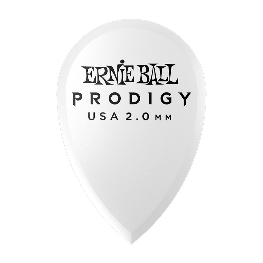 Ernie Ball 2.0 MM Teardrop Prodigy Picks 6 Pack, White
