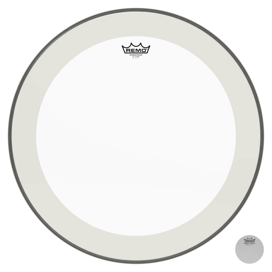 Remo 22" Powerstroke P4 Clear Bass Drum Head With Falam Patch - Single