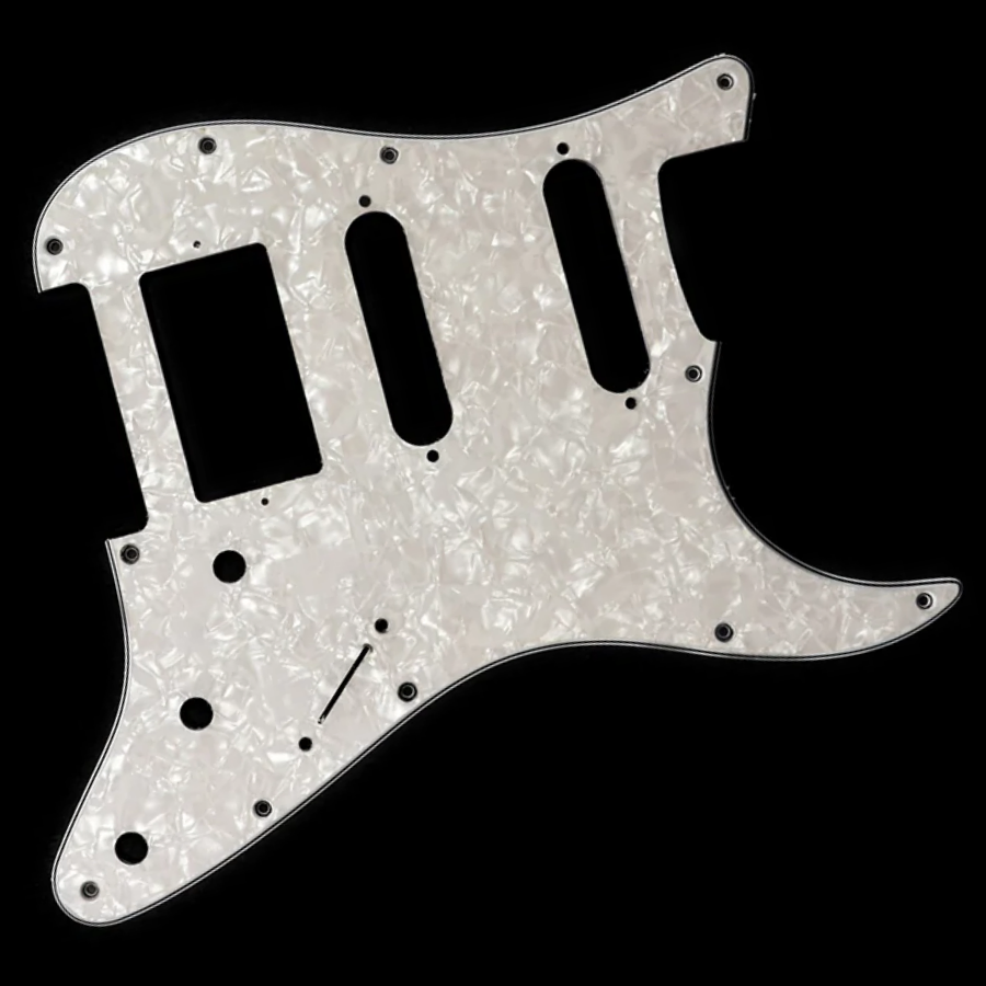 Allparts Pickguard Strat HSS 11 Hole 3-Ply White Pearloid