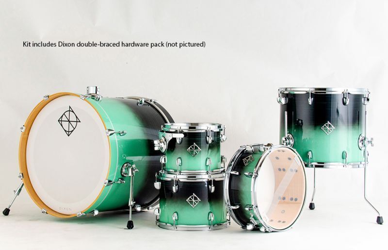 Dixon Fuse Maple 522 Series 5-Pce Drum Kit Green Ice Fade Gloss w/Hardware
