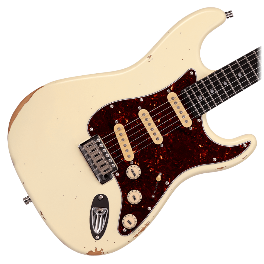 Patina PS-6 Relic Electric Guitar - Olympic White